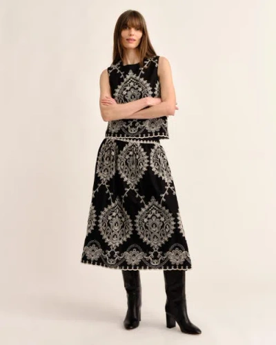 Cartolina Sp26 Georgia Midi Skirt In Black