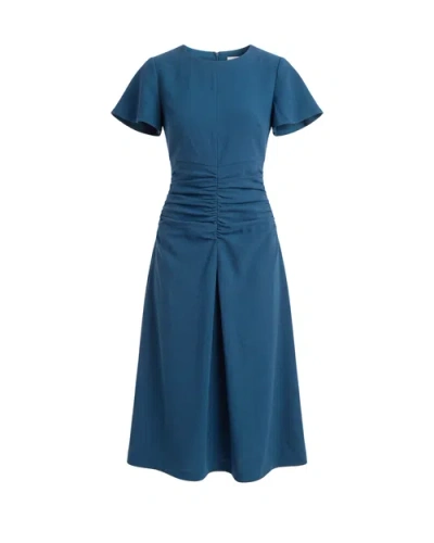Cartolina Tanya Crepe Midi Dress In Deep Teal