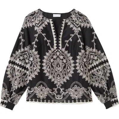 Cartolina Ynez Embroidered Top In Black
