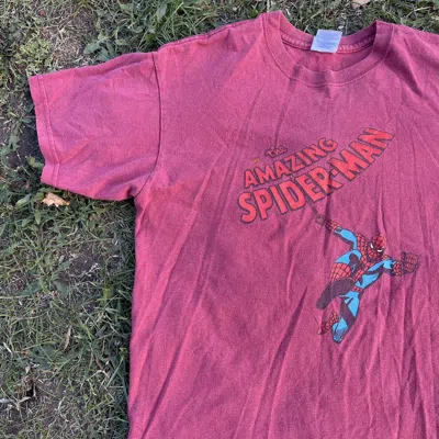 Pre-owned Cartoon Network Vintage 90's The Amazing Spider Man Tee Face Humor Print Band In Multi