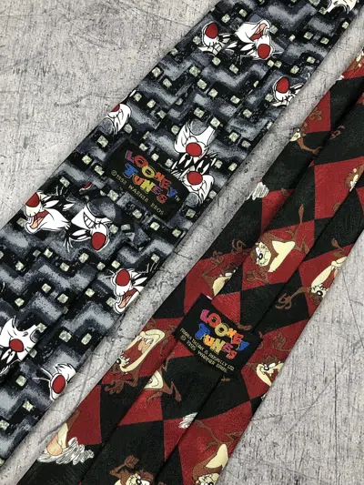 Pre-owned Cartoon Network Vintage X2 1995/98 Looney Tunes Sylvester Tasmania Devil Tie In Multi