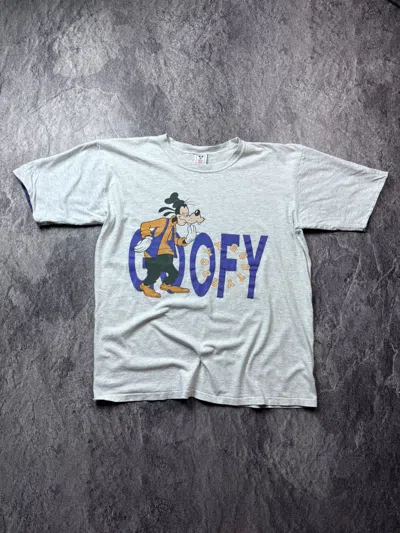Pre-owned Cartoon Network X Disney Vintage 90's Goofy Cartoon Tee In Grey