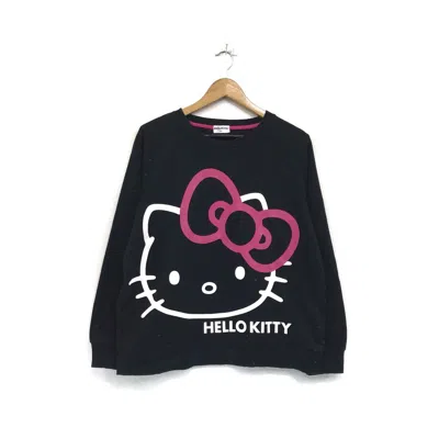 Pre-owned Cartoon Network X Disney Vintage Hello Kitty Sweatshirt Crewneck Logo Hello Kitty In Black