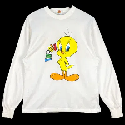 Pre-owned Cartoon Network X Disney Vintage Looney Tunes Tweety Sweatshirt In White
