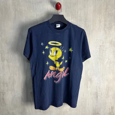 Pre-owned Cartoon Network X Vintage 90's Tweety Sylvester Looney Tunes Tee In Dark Blue