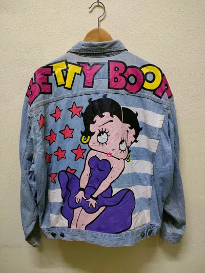 Pre-owned Cartoon Network X Vintage Betty Boop Denim Jackets In Blue Denim