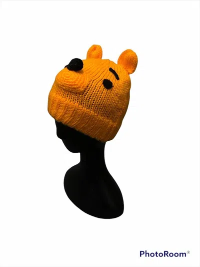 Pre-owned Cartoon Network X Vintage Disney Winnie The Pooh Beanie Hat In Orange