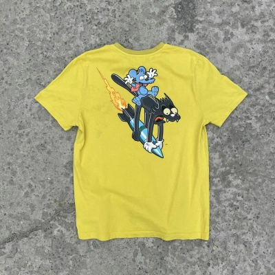 Pre-owned Cartoon Network X Vintage T-shirts The Simpson Itchy&scratchy Show Logo Y2k In Yellow