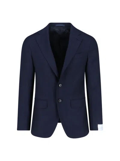 Caruso 100% Wool Jacket For Men In Blue
