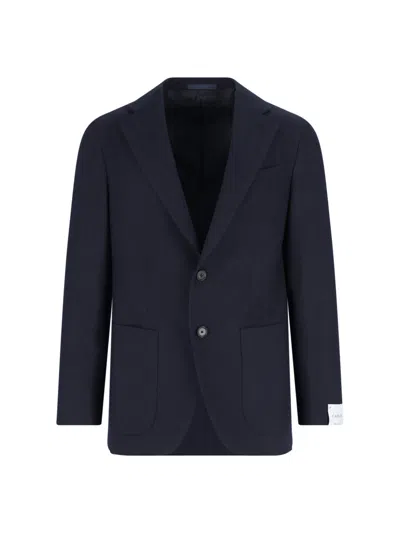 Caruso 100% Wool Tailored Jacket In Blue