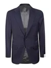 Caruso Buttoned Wool-blend Suit In Blue