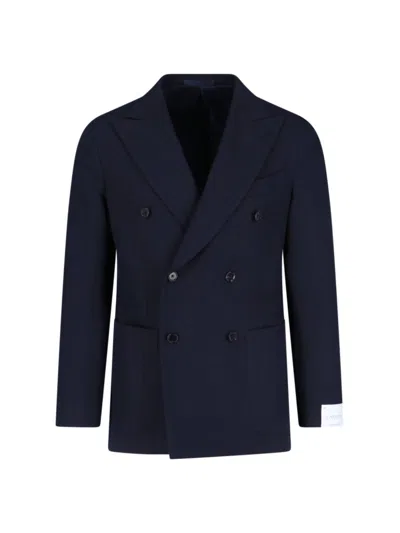 CARUSO AIDA" DOUBLE-BREASTED BLAZER - NAVY