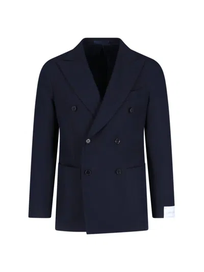 Caruso Aida Double-breasted Blazer In Blue