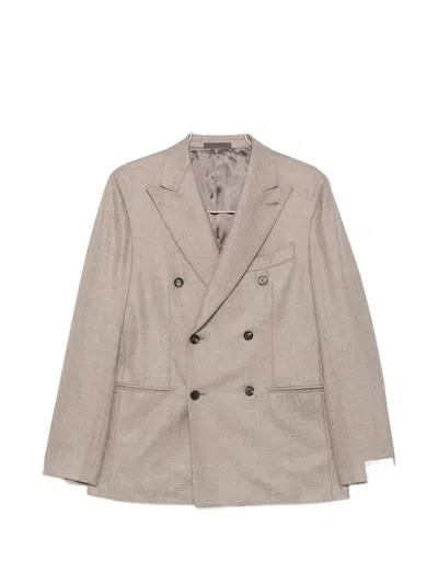 Caruso Aida Double-breasted Buttoned Blazer In Neutral