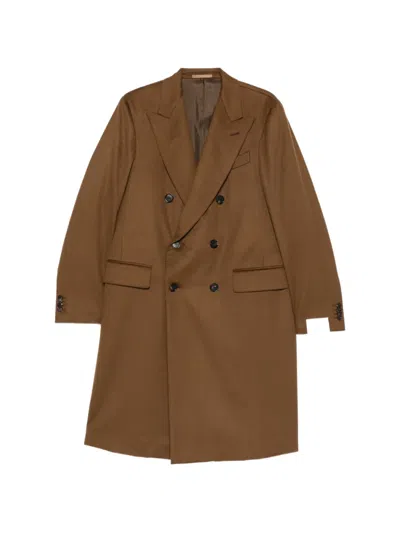 Caruso Aida Double-breasted Coat In Brown