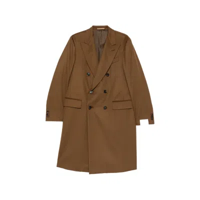 Caruso Aida Double-breasted Coat In Brown