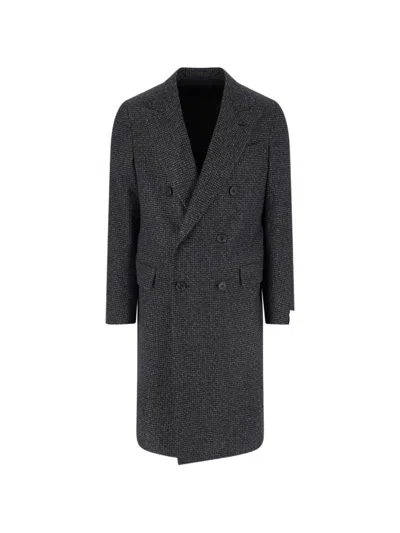 Caruso Aida Double-breasted Coat In Gray