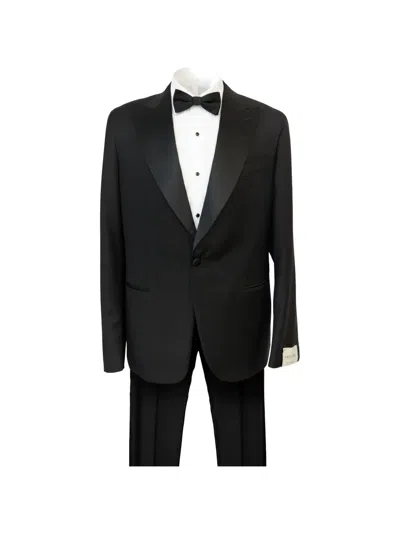 Caruso Aida Single-breasted Shawl-lapel Tuxedo Suit In Black