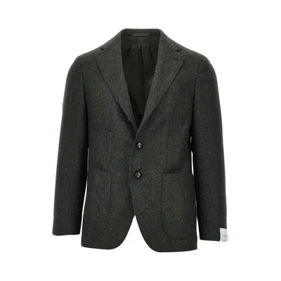 Caruso 'aida' Single-breasted Wool Jacket In Green
