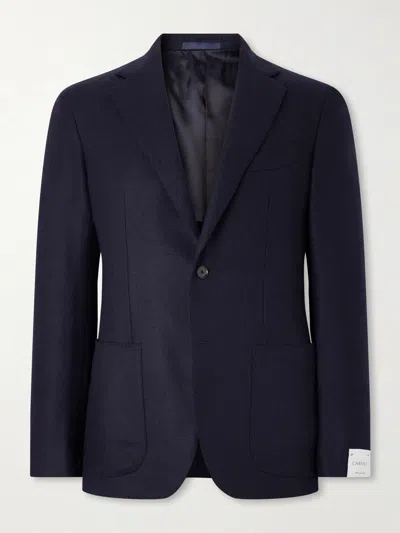 Caruso Aida Wool And Cashmere-blend Twill Blazer In Black