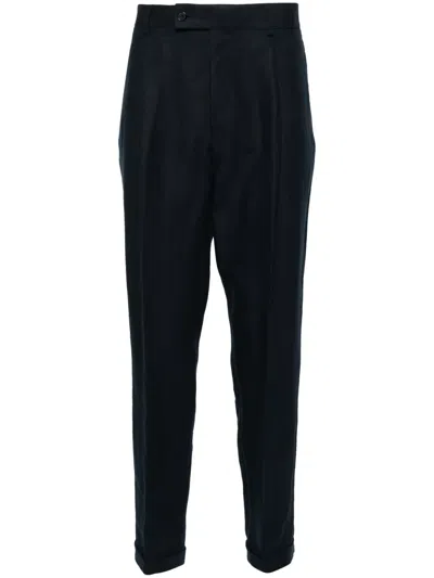 Caruso Oberto Wool-blend Trousers In Dark Blue