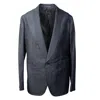 Caruso Black Silk Single Breasted Blazer In Grey