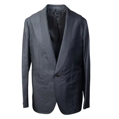 Caruso Black Silk Single Breasted Blazer In Grey