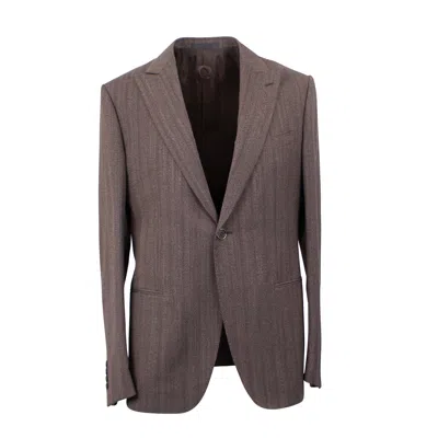 Caruso Brown Wool Blend Single Breasted Suit 8r