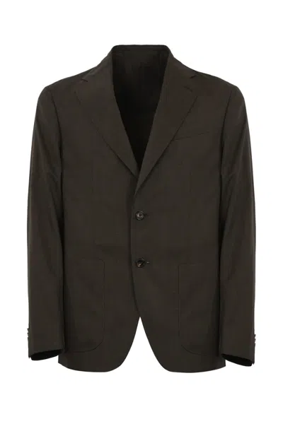Caruso Butterfly Jacket In Wool And Silk In Beige