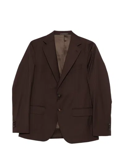 Caruso Button Jacket In Brown