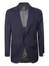 Caruso Buttoned Wool-blend Suit In Blue