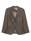 Caruso Buttoned Wool-cashmere Jacket In Brown