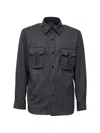 Caruso Button-up Flap-pocket Overshirt In Multi