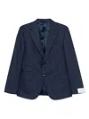 Caruso Checked Blazer In Blue