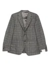 Caruso Checked Blazer In Gray