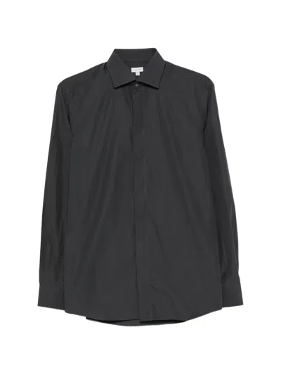 Caruso Concealed-front Shirt In Black