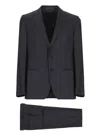 Caruso Wool Single-breasted Suit In Black