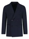 Caruso Aida Double-breasted Blazer In Blue