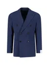 Caruso Double-breasted Blazer In Blue