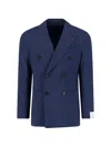 Caruso Wool-silk Tailored Jacket For Men In Blue