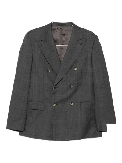 CARUSO DOUBLE-BREASTED CHECKED SUIT