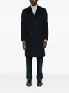 Caruso Double-breasted Flap-pocket Coat In Blue