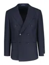 Caruso Aida Double-breasted Blazer In Blue