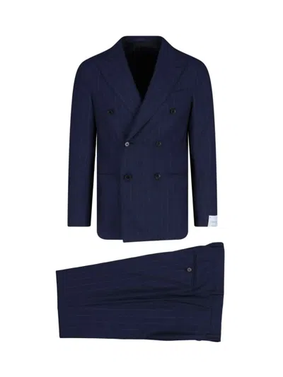 CARUSO DOUBLE-BREASTED SUIT - NAVY