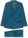 Caruso Double-breasted Suit In Blue