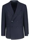 Caruso Aida Double-breasted Blazer In Blue