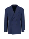 Caruso Wool-silk Tailored Jacket For Men In Blue
