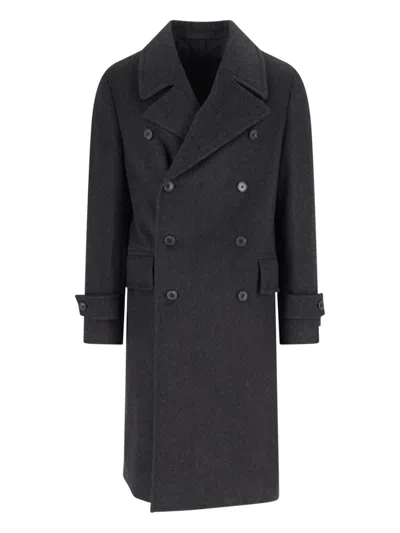 CARUSO DOUBLE-BREASTED WOOL COAT
