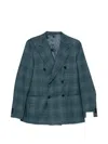 Caruso Double-breasted Checked Blazer In Multi