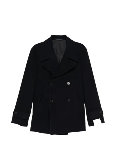Caruso Double-breasted Coat In Blue